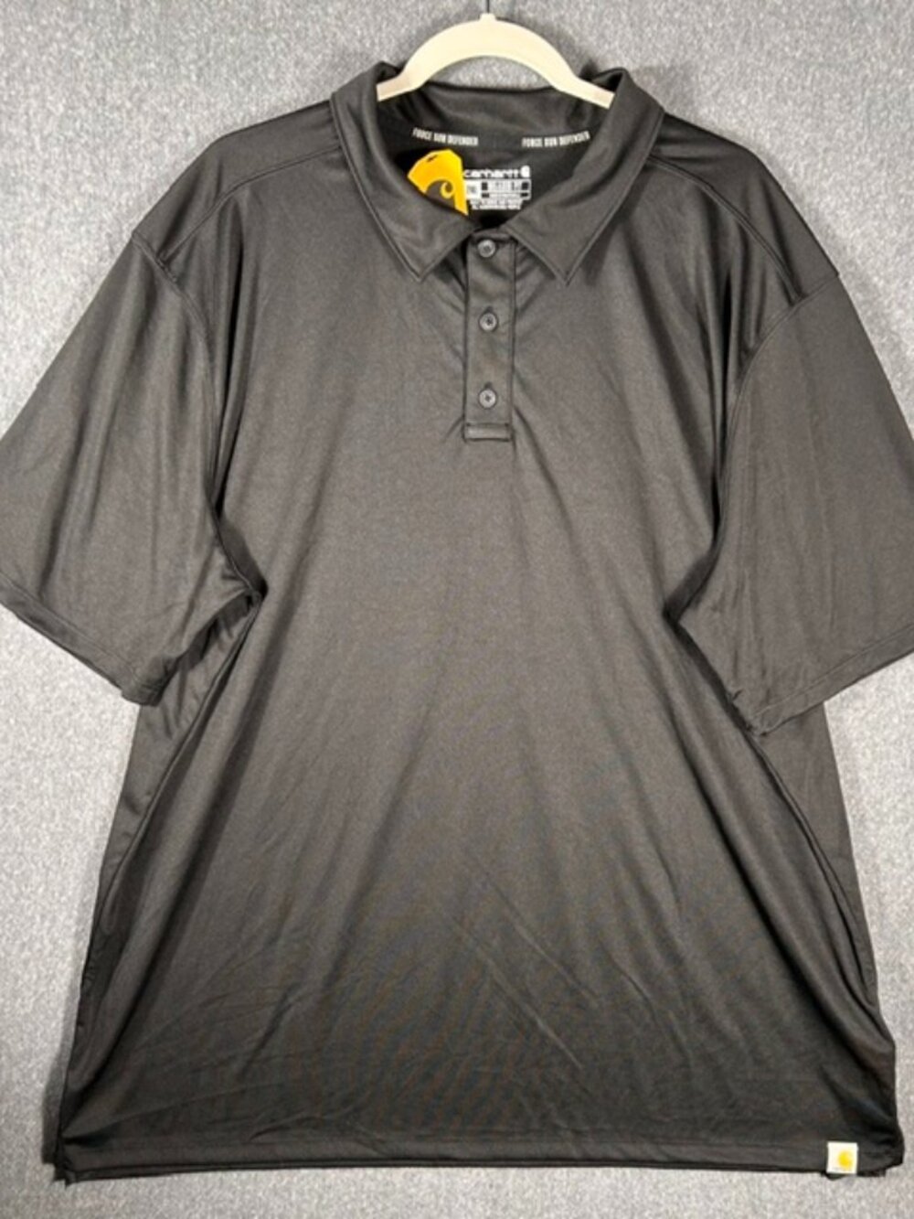 NWT Carhartt Force Sun Defender Polo Mens Sz 2XL Black S/S Relaxed Fit TK6899-M